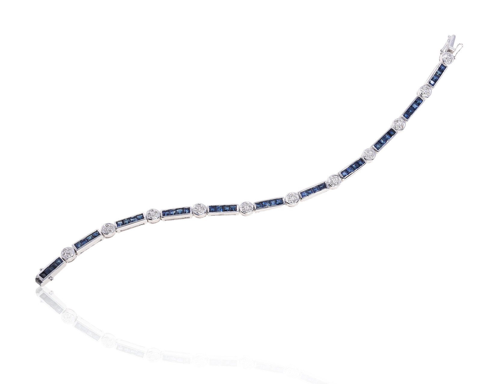 Золотой браслет с сапфирами 2.65ct и бриллиантами 0.25ct 180525/5