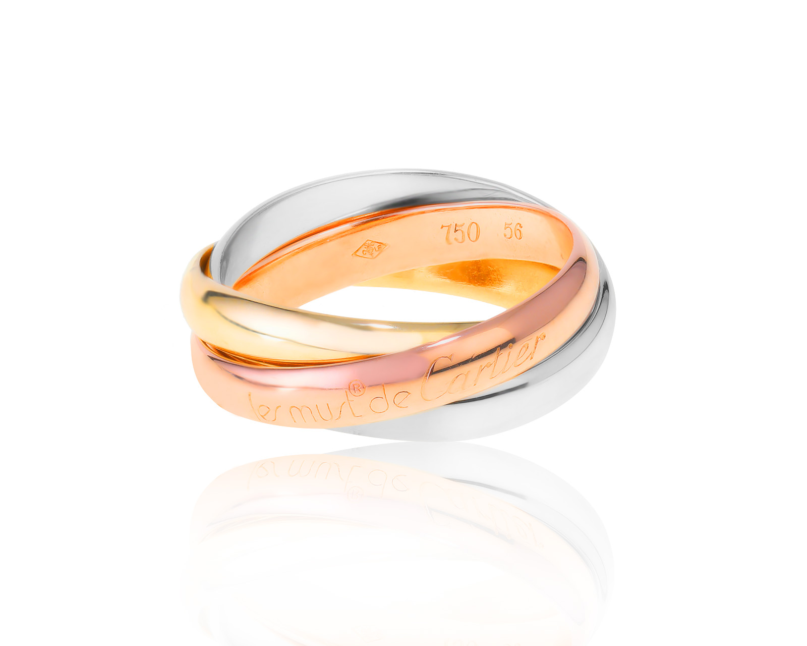 Оригинальное золотое кольцо Cartier Trinity 150423/1