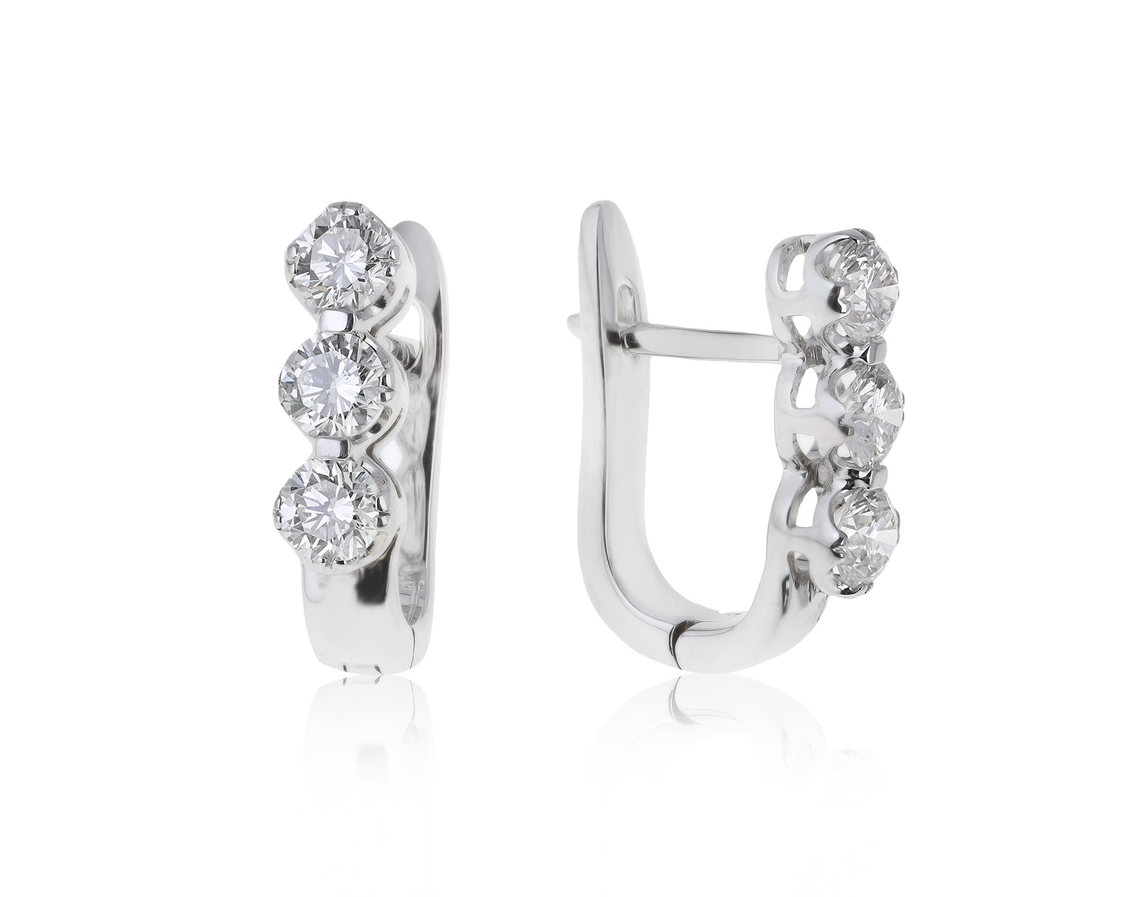 Миниатюрные золотые серьги с бриллиантами 0.96ct 140821/8