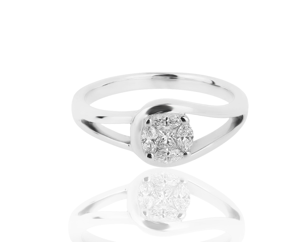 Золотое кольцо с бриллиантами 0.35ct 180619/3