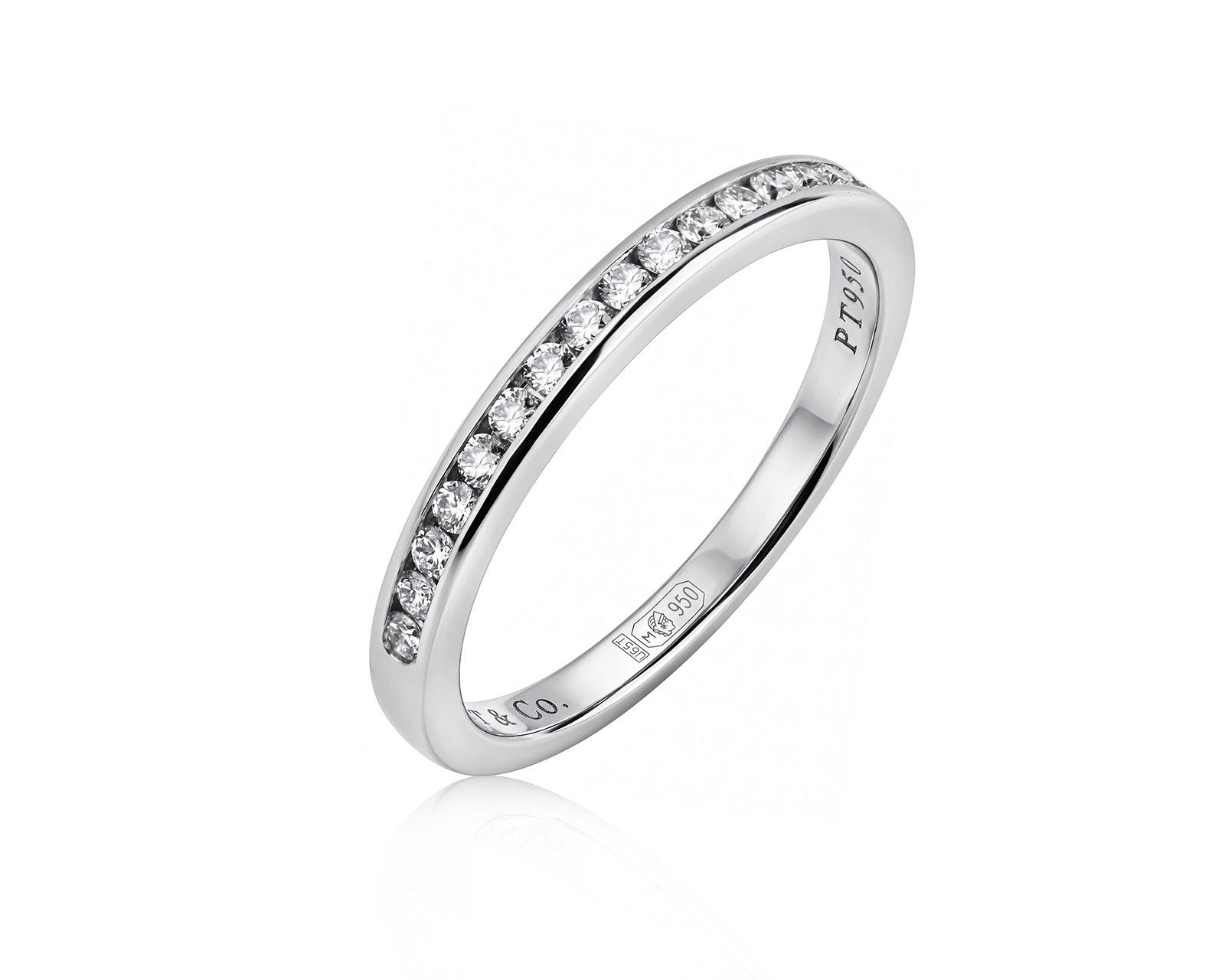Оригинальное платиновое кольцо Tiffany&Co Forever Half-Circle 140826/7