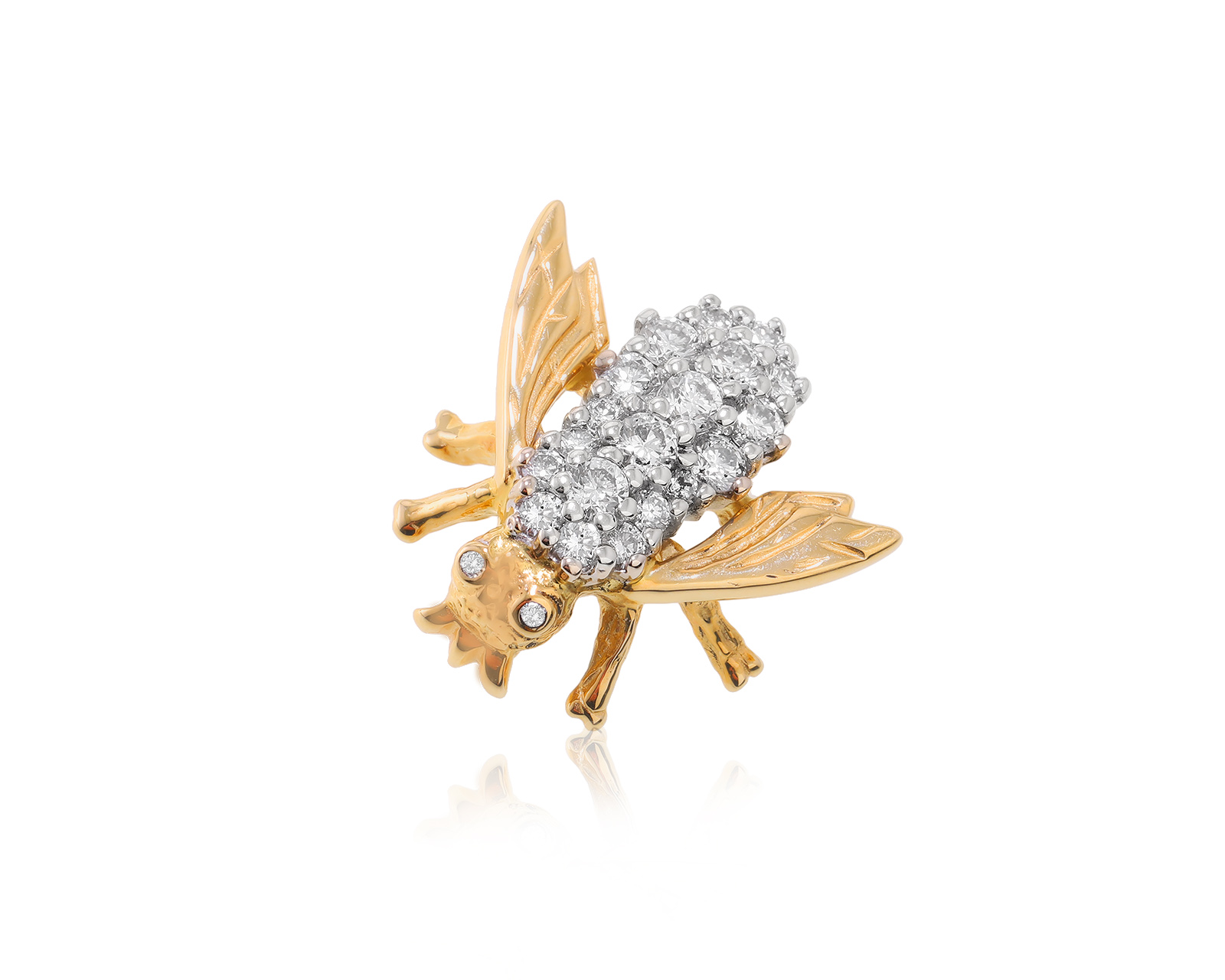 Золотая брошь с бриллиантами 0.70ct 130222/3