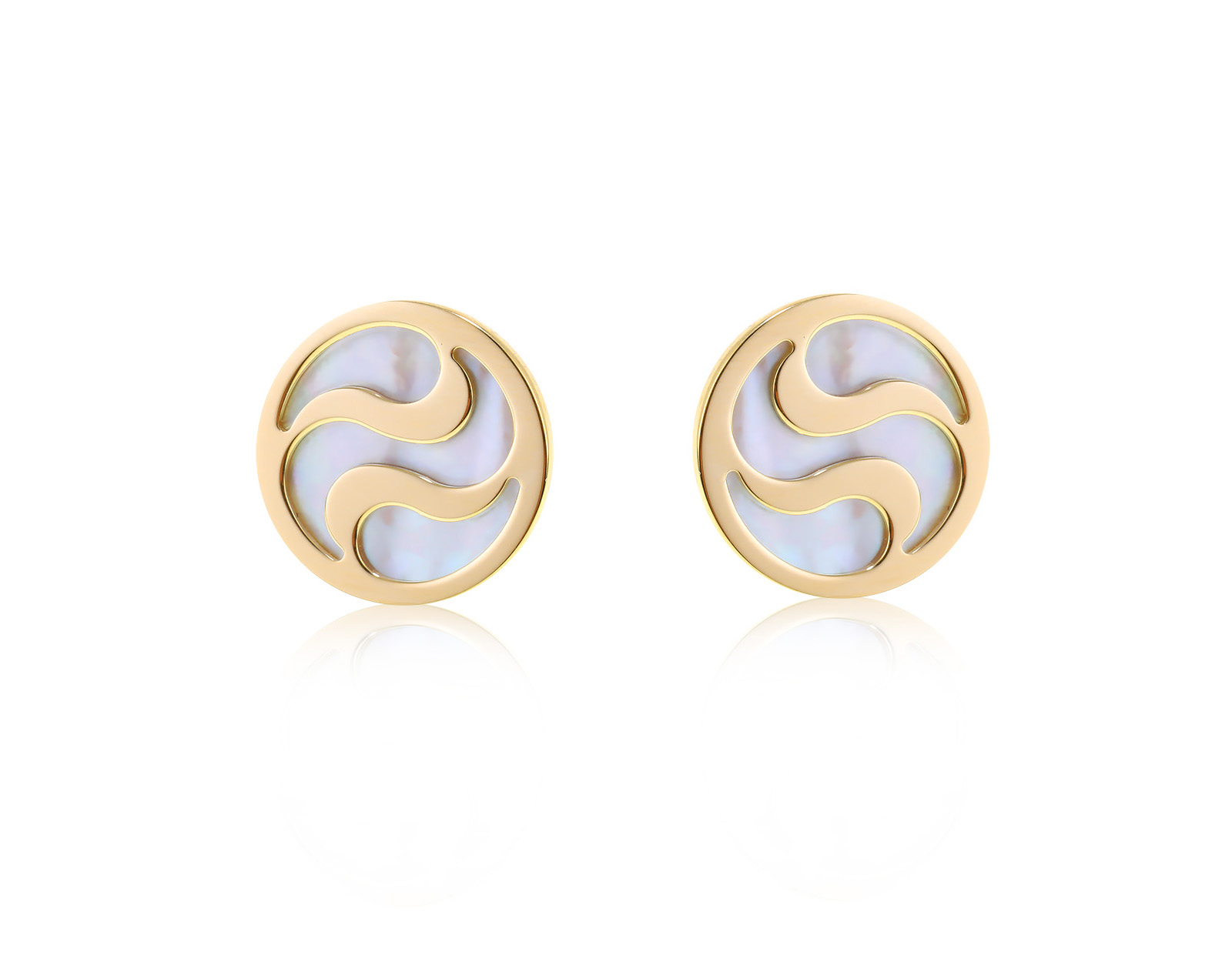 Оригинальные золотые серьги Bvlgari Optical Illusion