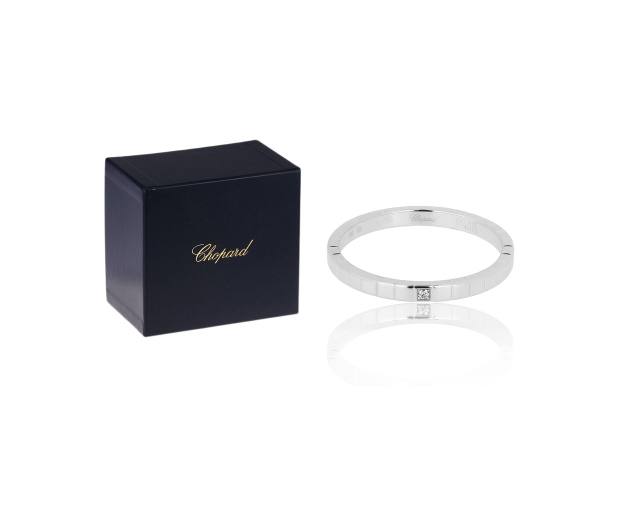 Золотое кольцо с бриллиантом 0.01ct Chopard Ice Cube