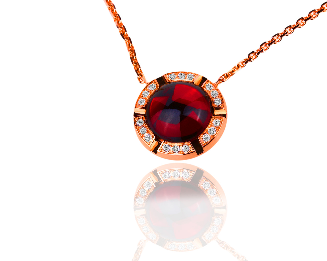 Оригинальный золотой кулон с гранатом 3,60ct и бриллиантами 0,09ct Chaumet Class One 240419/2