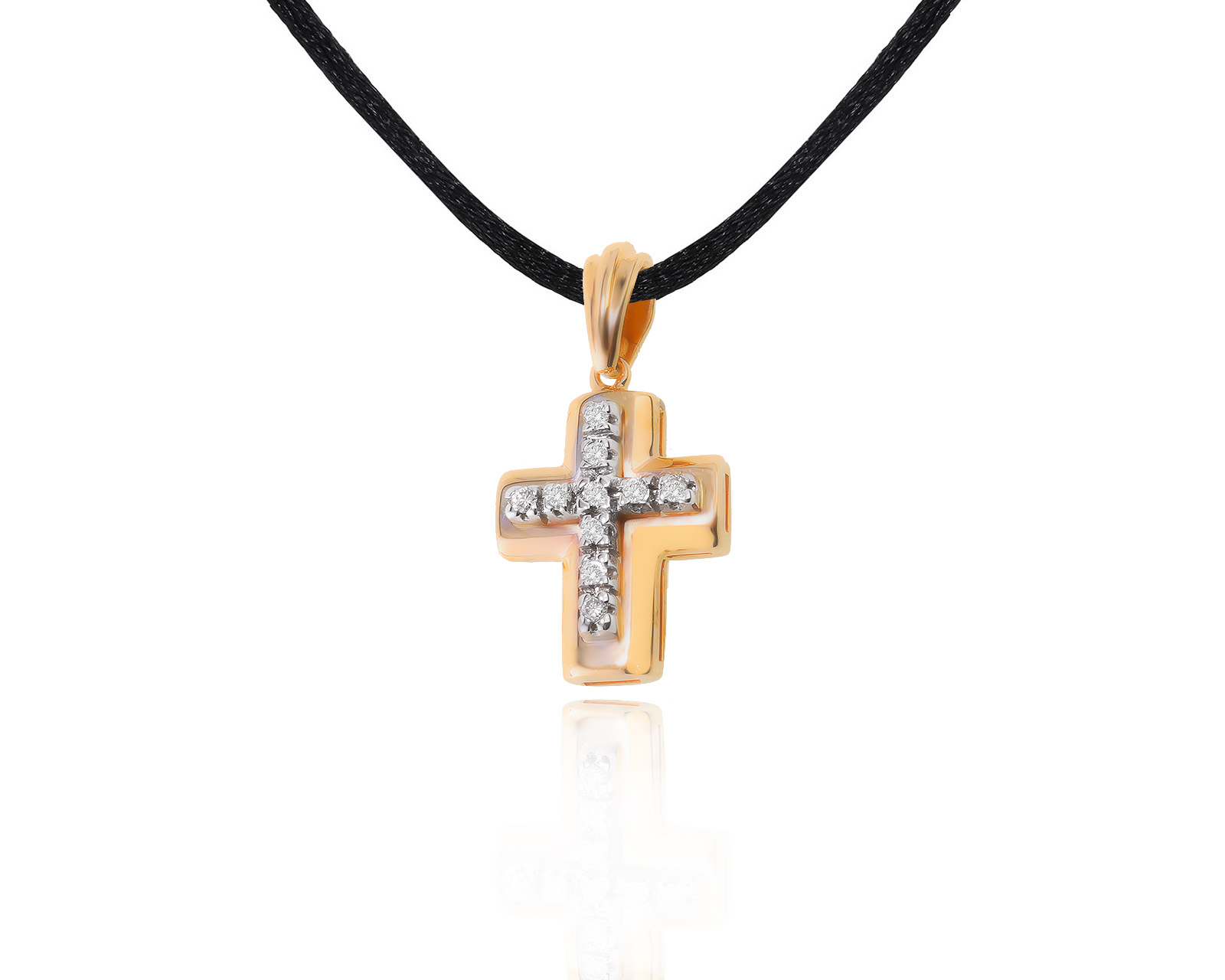 Изящный золотой кулон с бриллиантами 0.12ct 010323/9