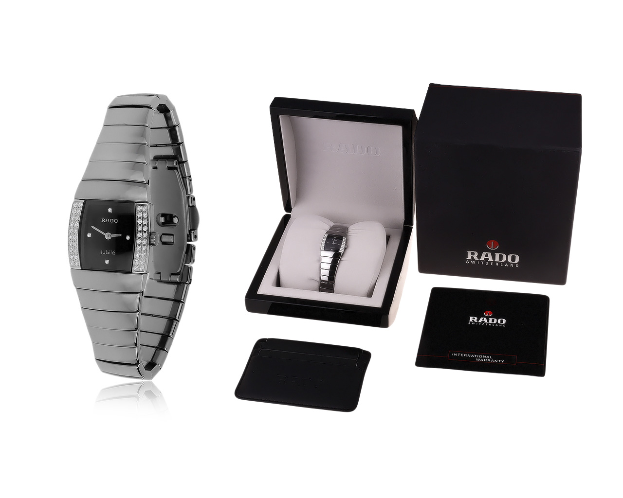 Оригинальные керамические часы с бриллиантами 0.22ct Rado