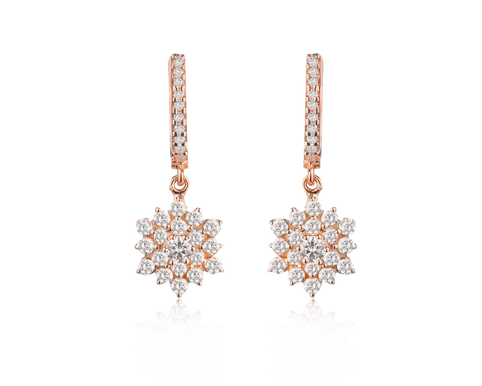 Золотые серьги с бриллиантами 1.69ct 070426/2
