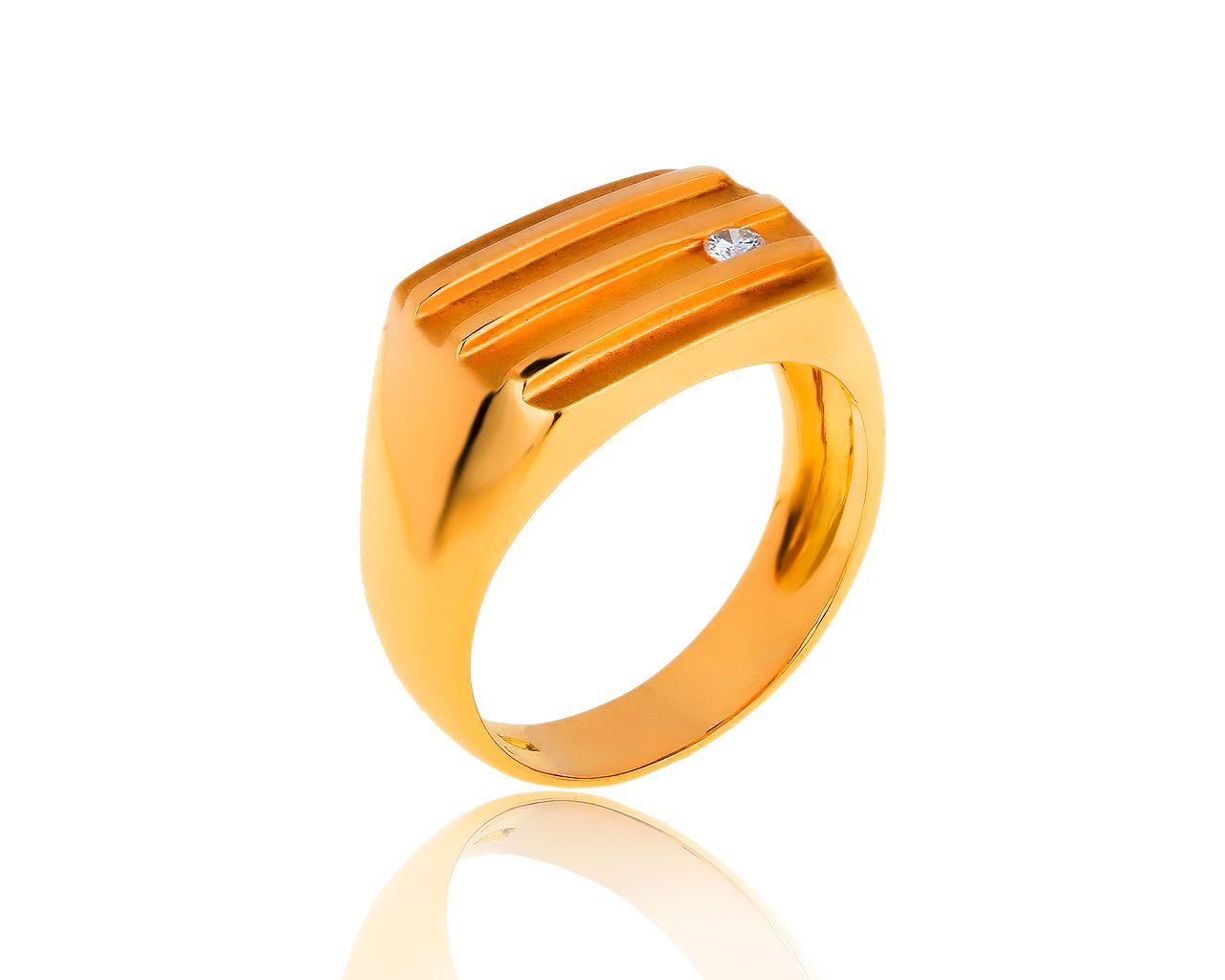 Итальянское золотое кольцо с бриллиантом 0.06ct