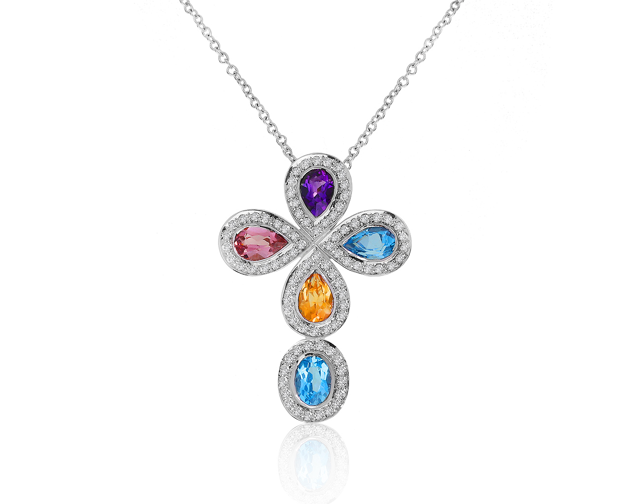 Волшебный золотой кулон с цветными камнями 2.11ct 070521/5