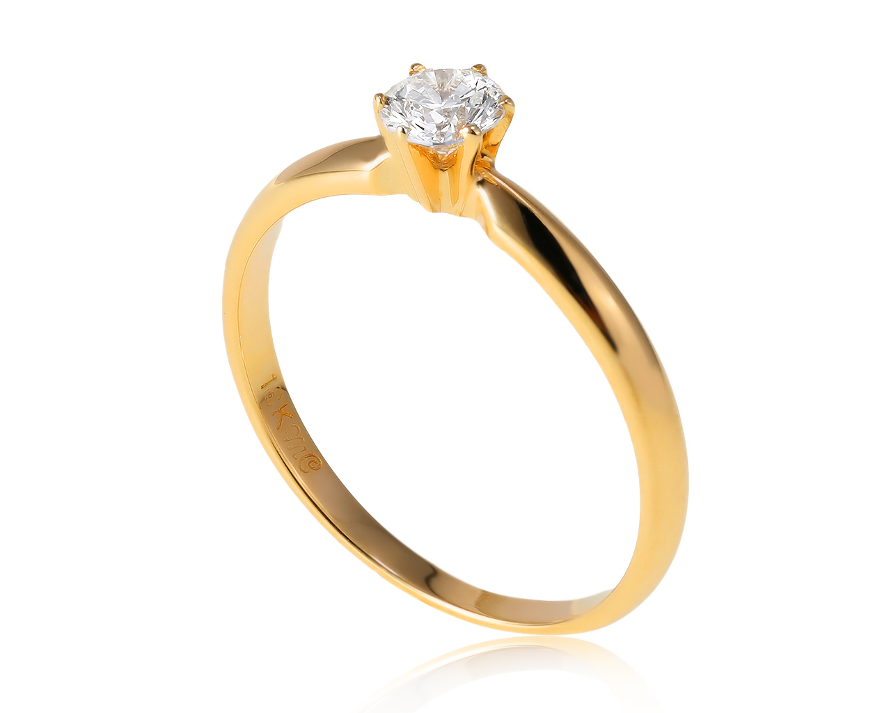 Оригинальное золотое кольцо с бриллиантом 0.31ct Mauro Conti 171220/1