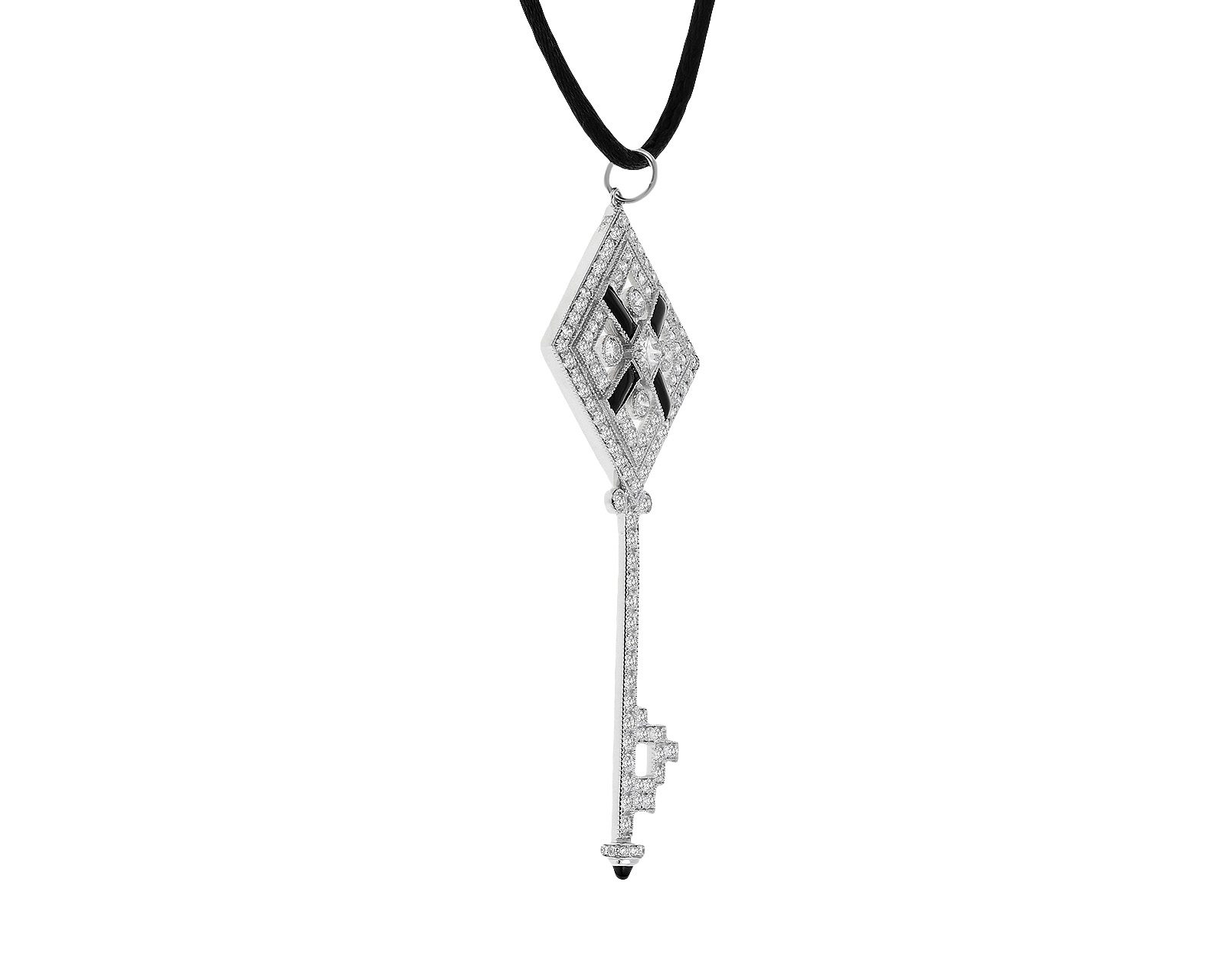 Стильный золотой кулон с бриллиантами 3.40ct