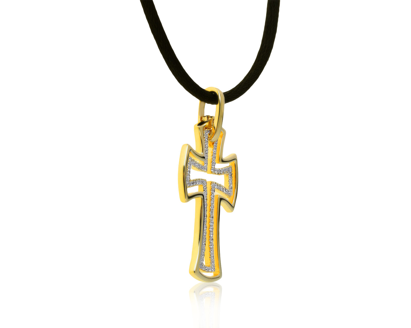 Безупречный золотой кулон с бриллиантами 0.32ct