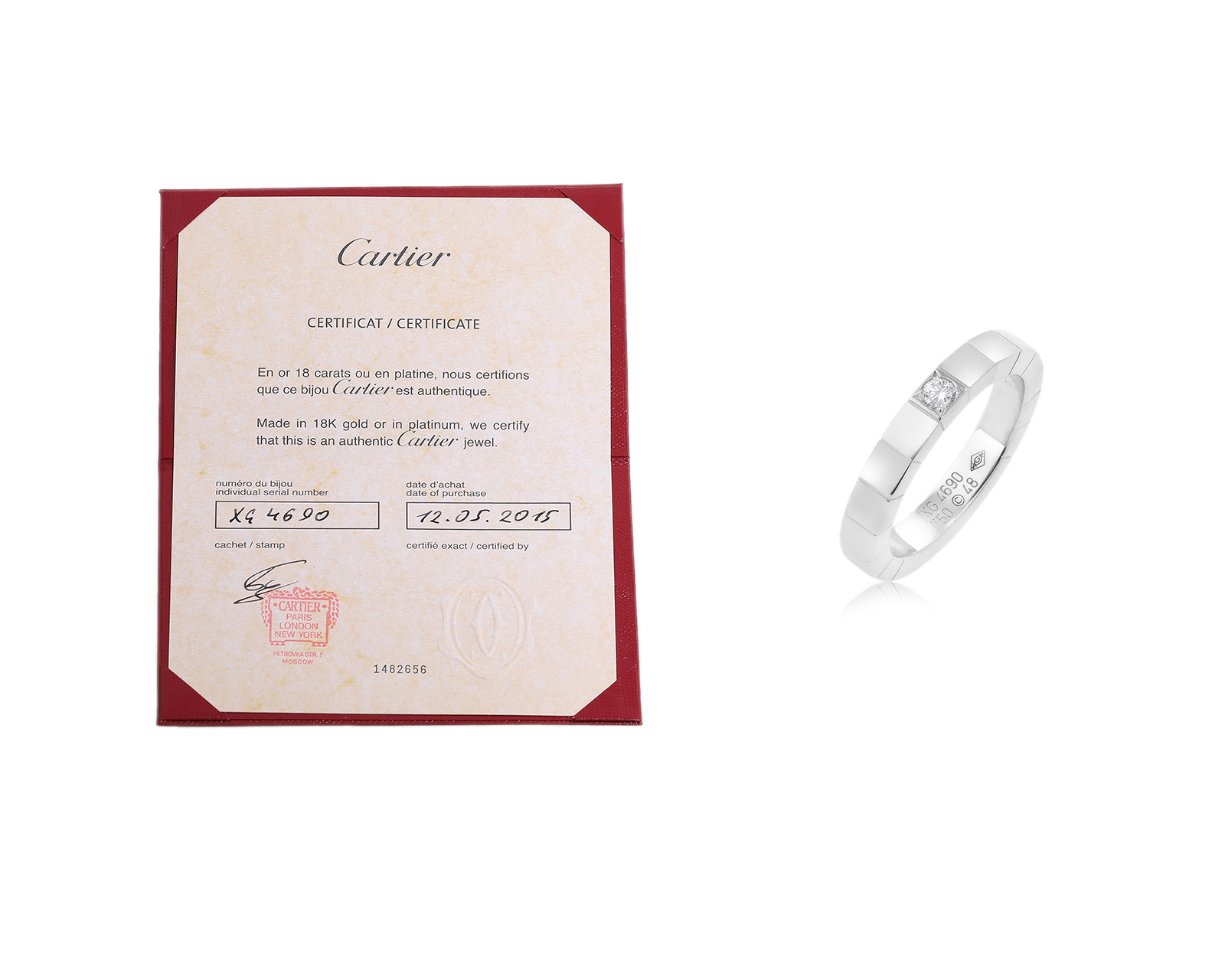 Оригинальное золотое кольцо Cartier Lanieres
