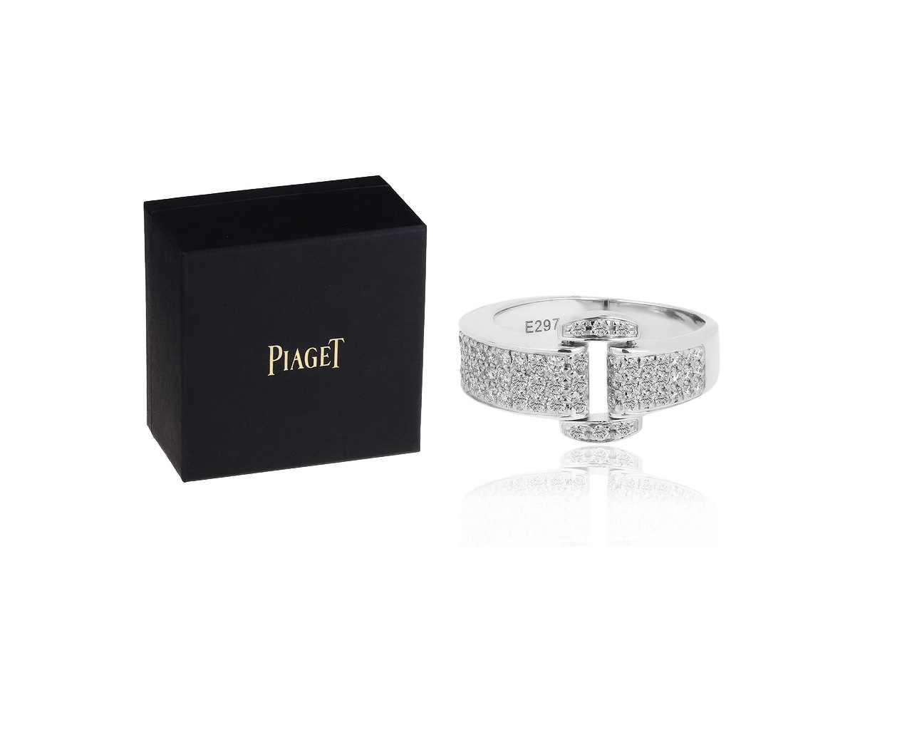 Стильное золотое кольцо с бриллиантами 0.76ct Piaget