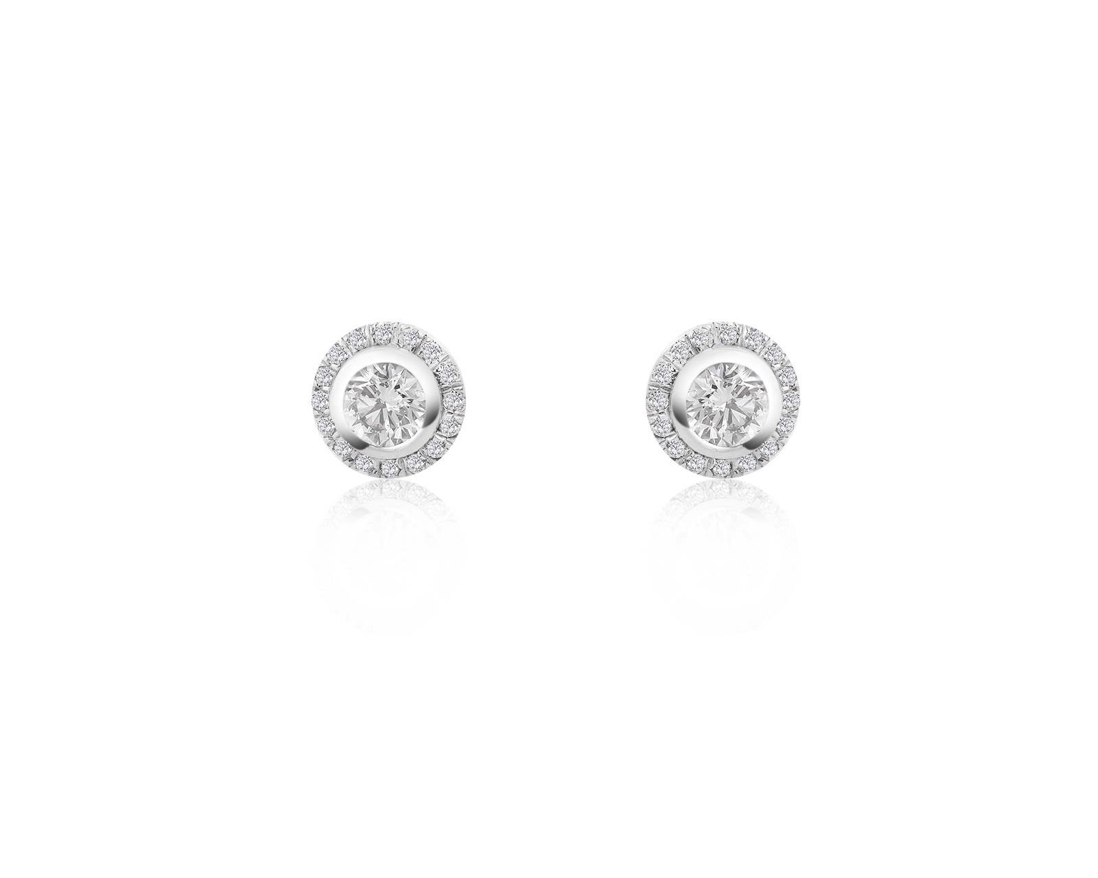 Солидные золотые серьги с бриллиантами 0.91ct