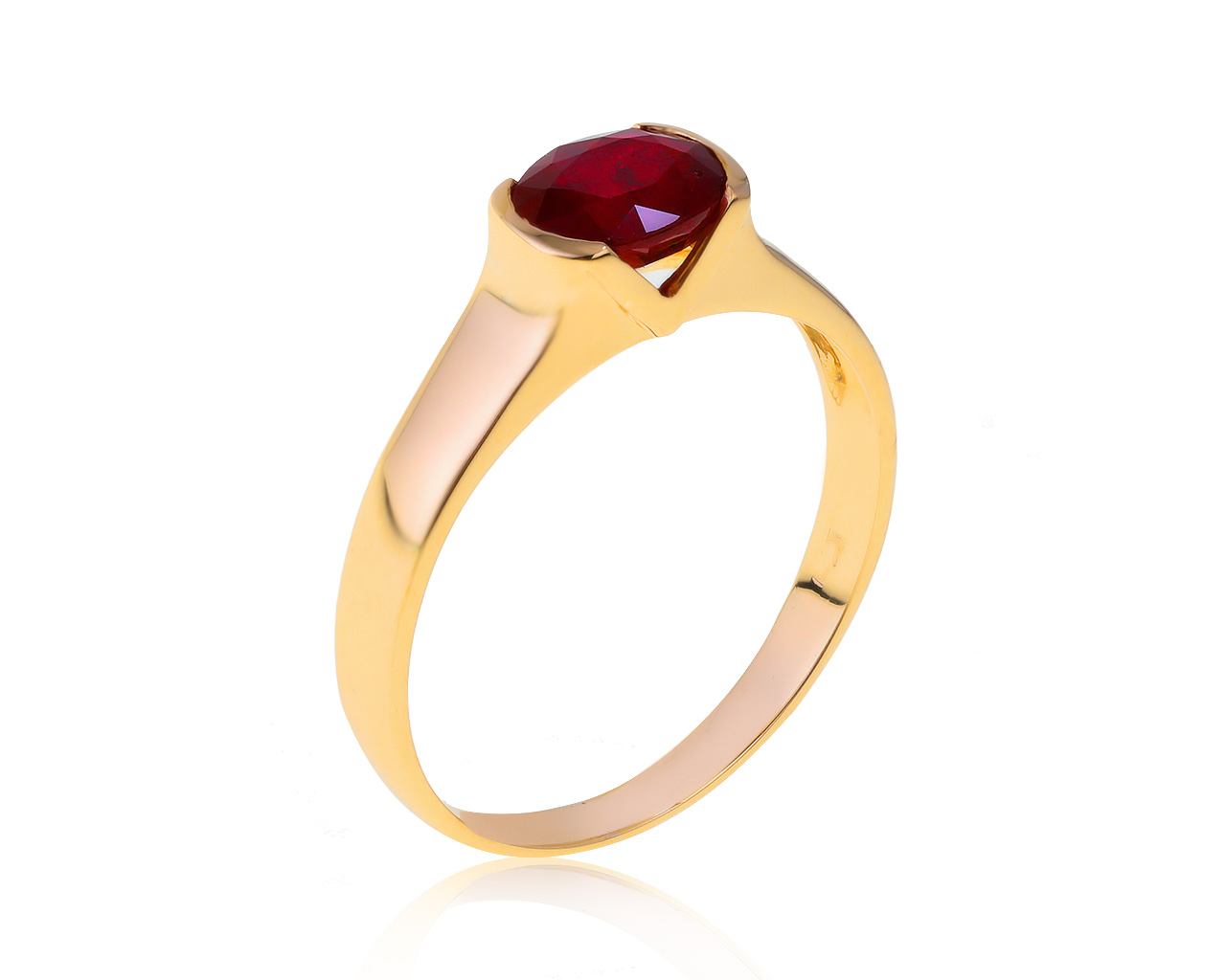 Изящное золотое кольцо с рубином 1.00ct