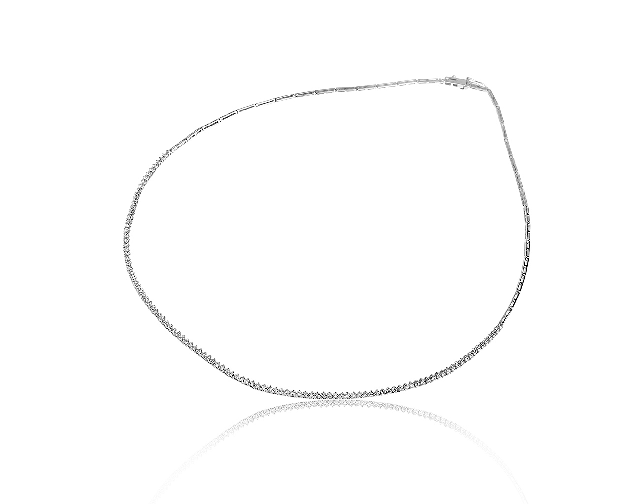 Лаконичное золотое колье с бриллиантами 2.15ct