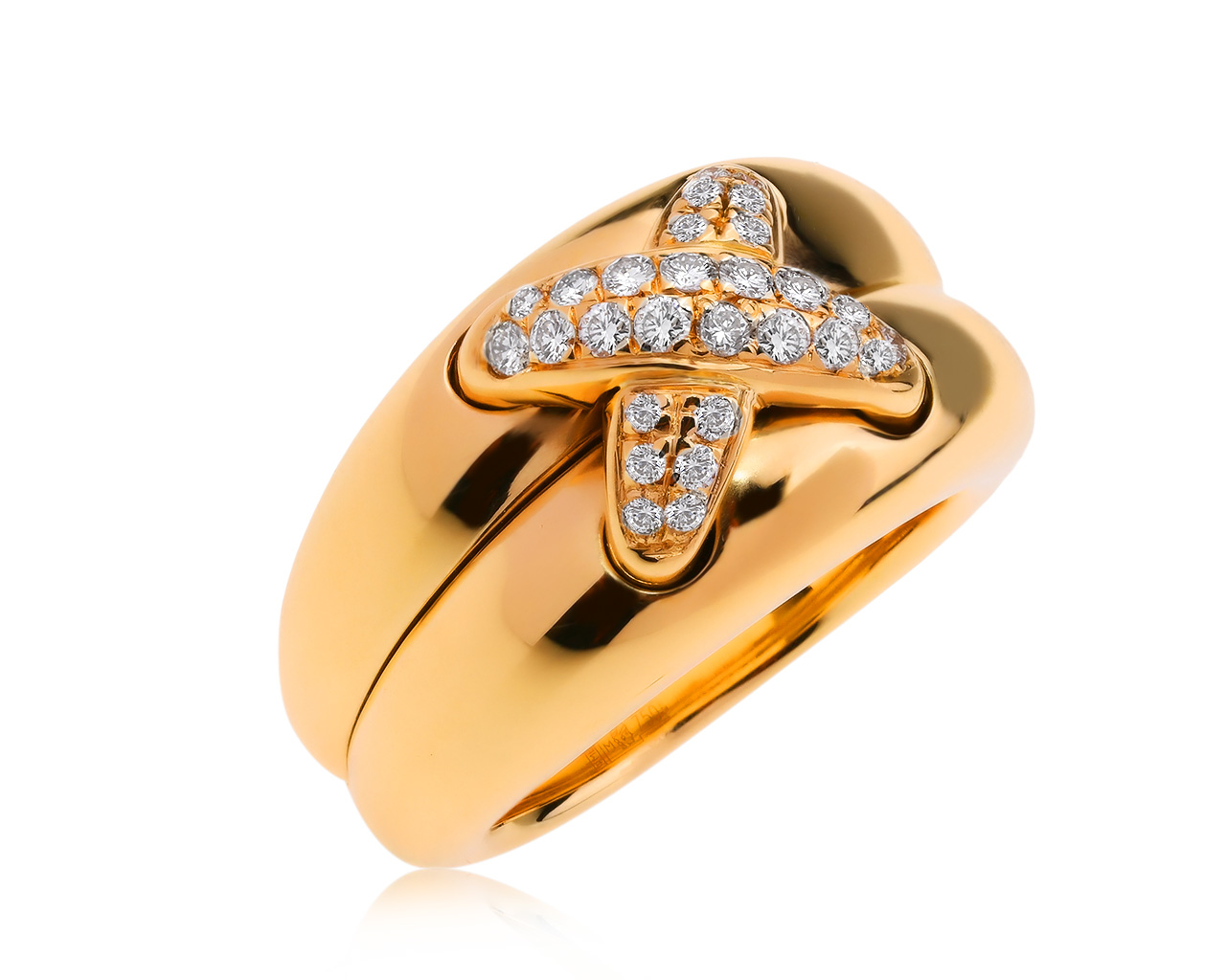 Оригинальное золотое кольцо с бриллиантами 0.56ct Chaumet Liens