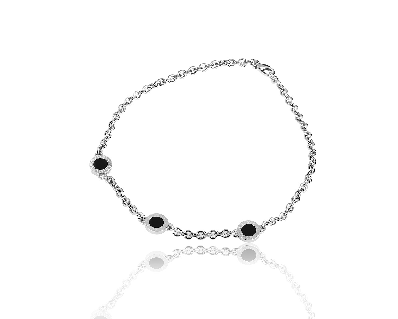 Оригинальное золотое колье с ониксом Bvlgari