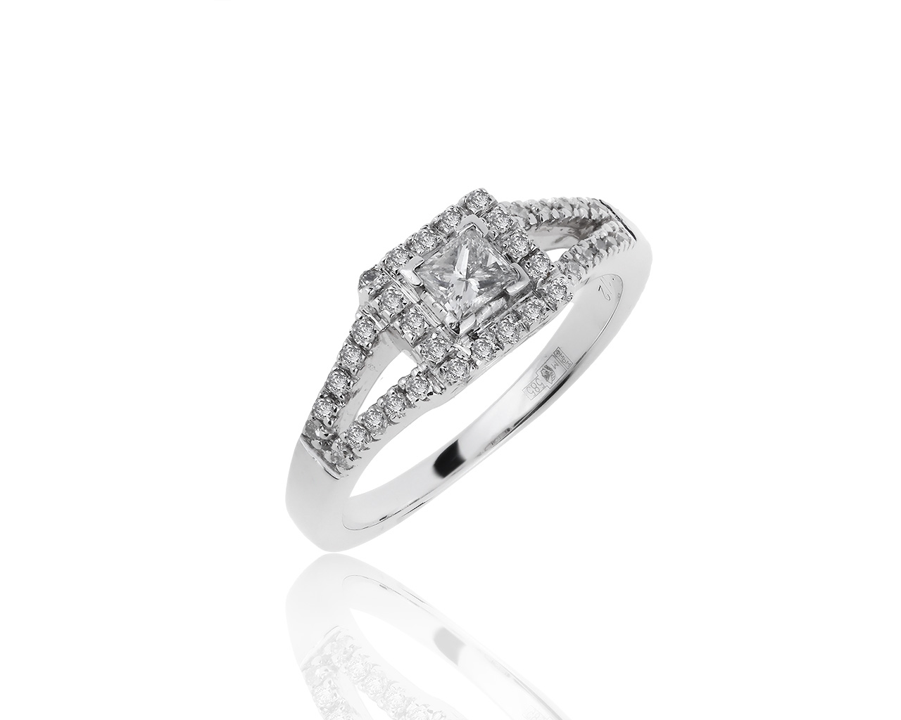 Солидное золотое кольцо с бриллиантами 0.46ct 101119/9