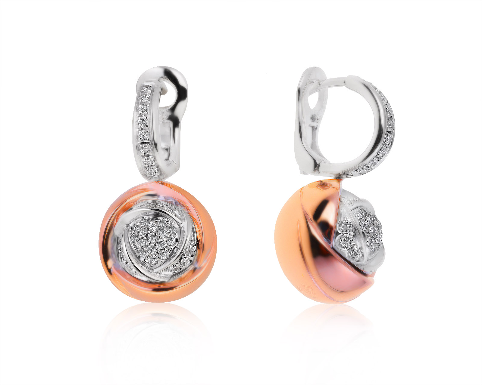 Оригинальные золотые серьги с бриллиантами 0.46ct Damiani Bocciolo 300721/8