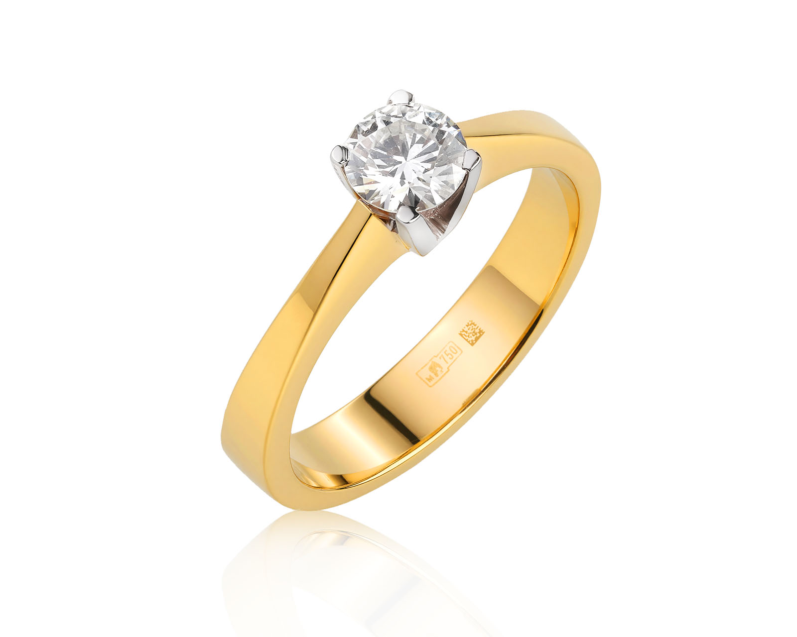 Оригинальное золотое кольцо с бриллиантом 0.55ct Zen 080626/30