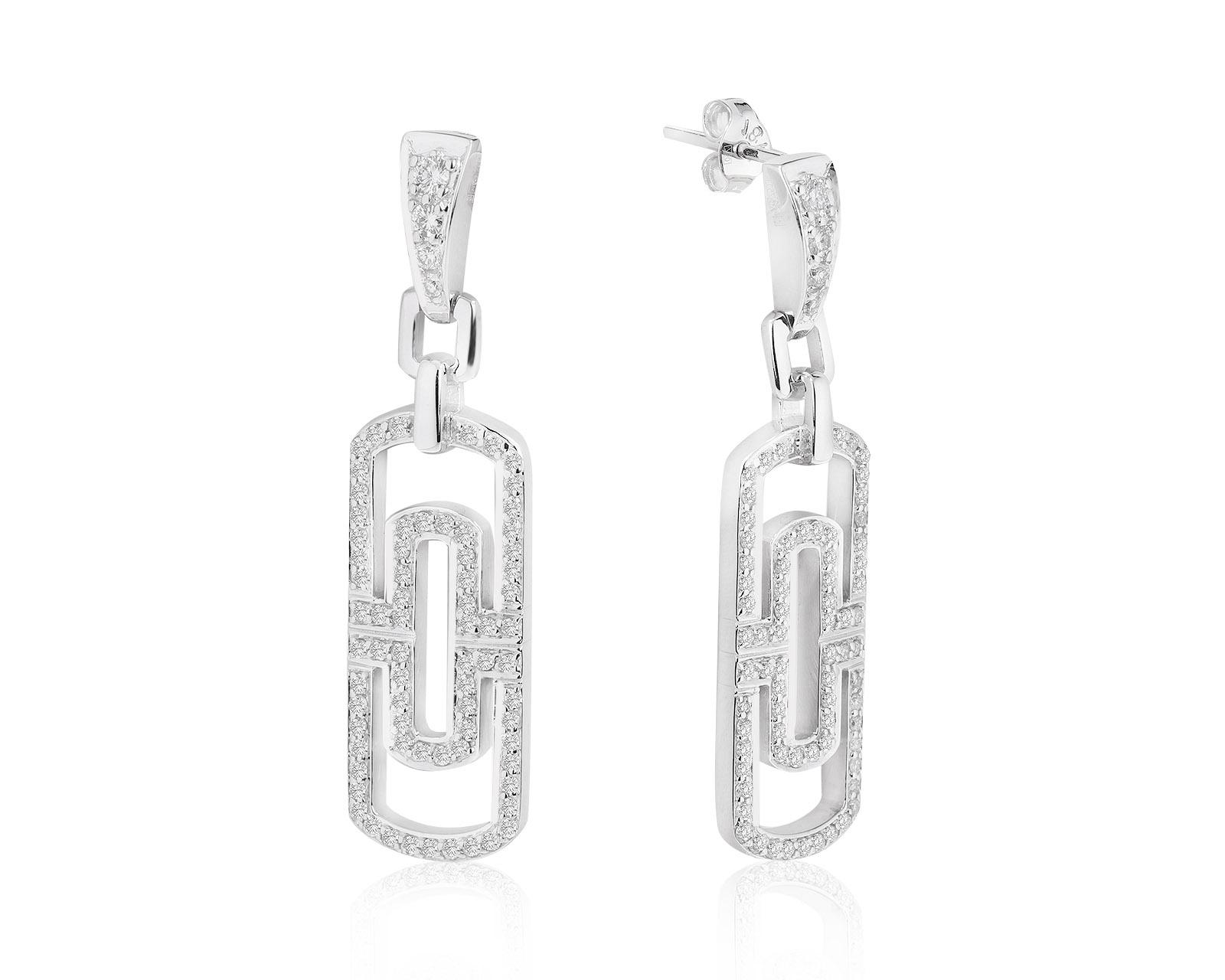 Элегантные золотые серьги с бриллиантами 1.06ct 211121/2