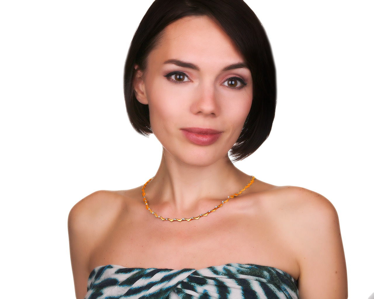 Итальянское золотое колье с бриллиантами 0.30ct