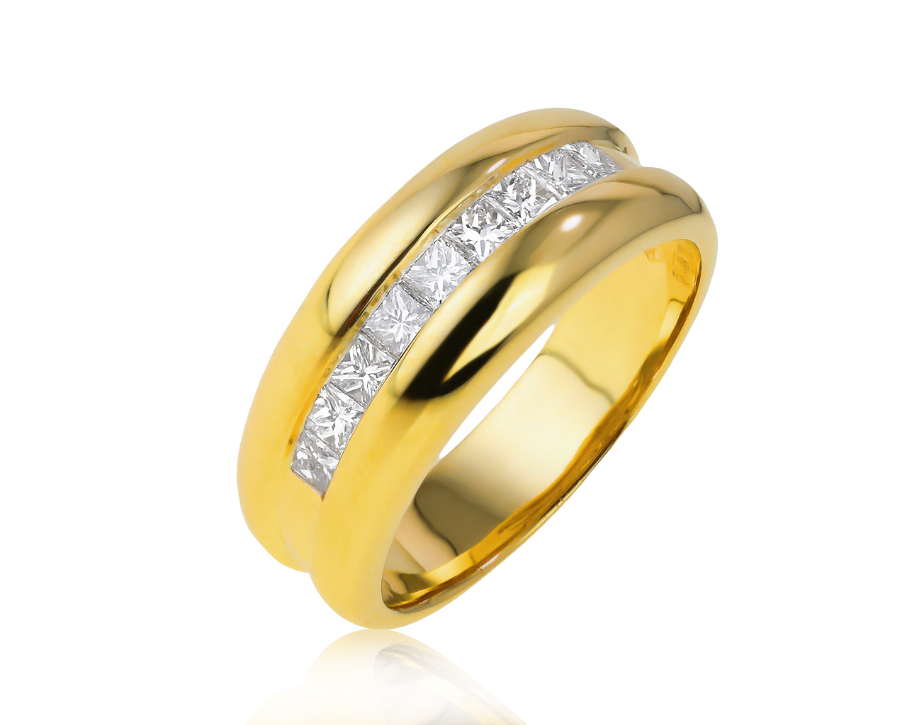 Стильное золотое кольцо с бриллиантами 0.77ct