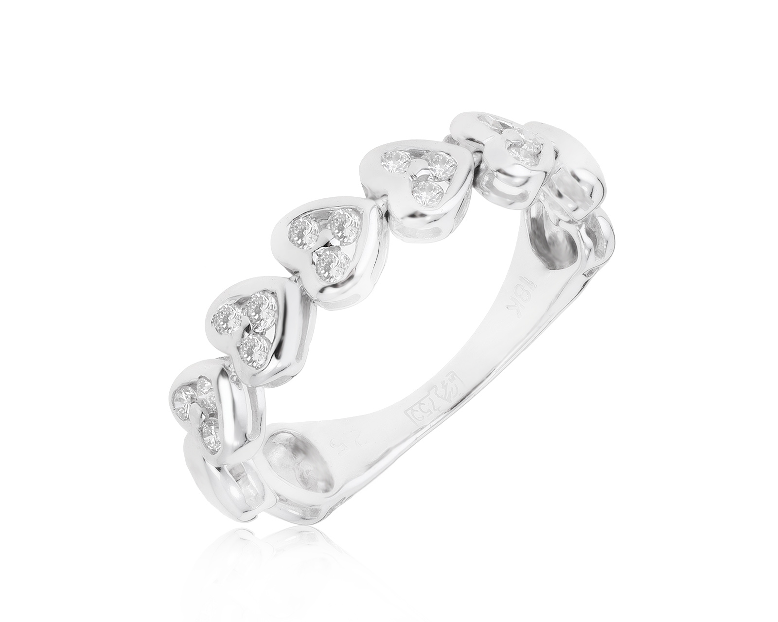 Богатое золотое кольцо с бриллиантами 0.18ct 250122/10