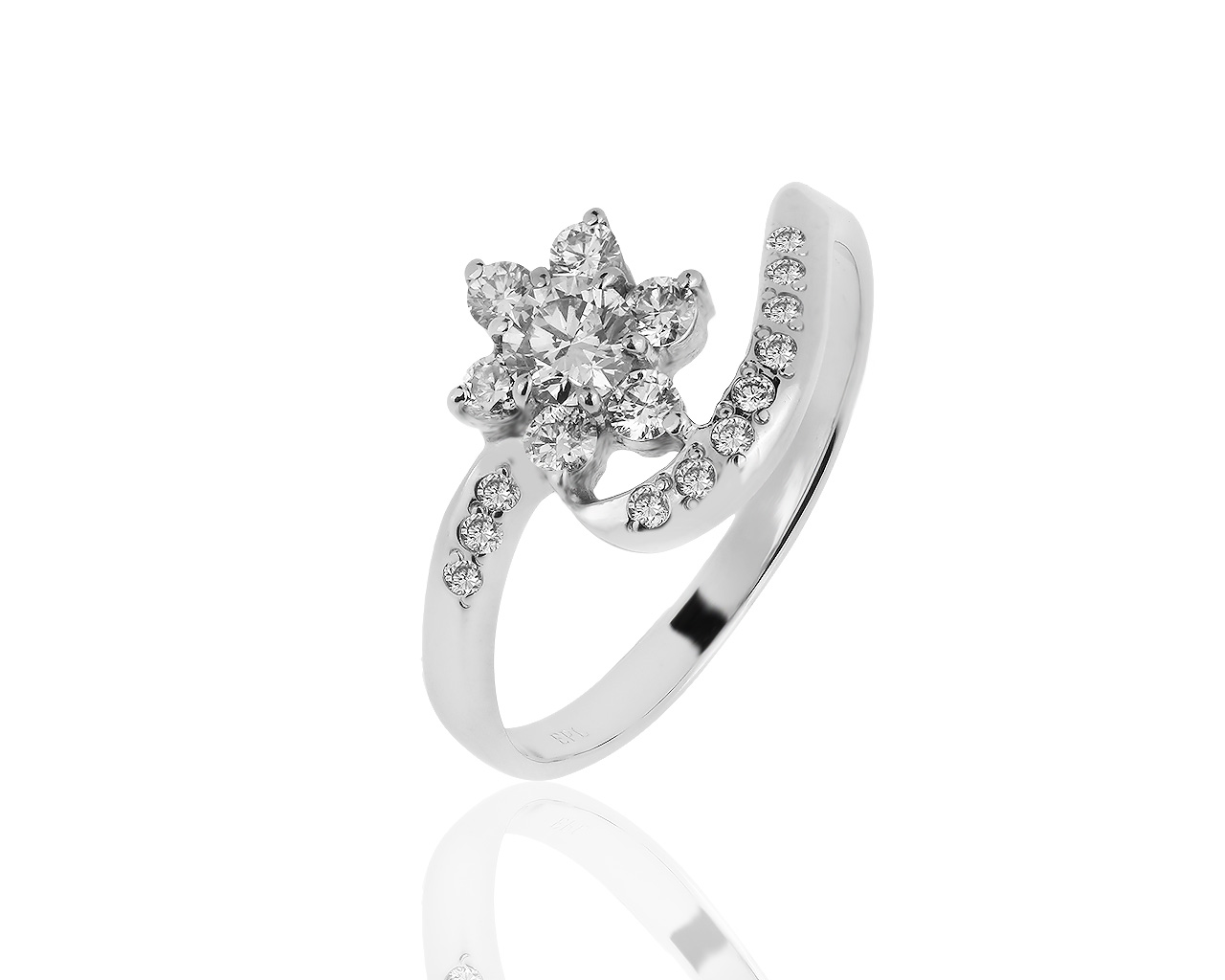 Оригинальное золотое кольцо с бриллиантами 0.62ct ЭПЛ Якутские бриллианты 310719/1