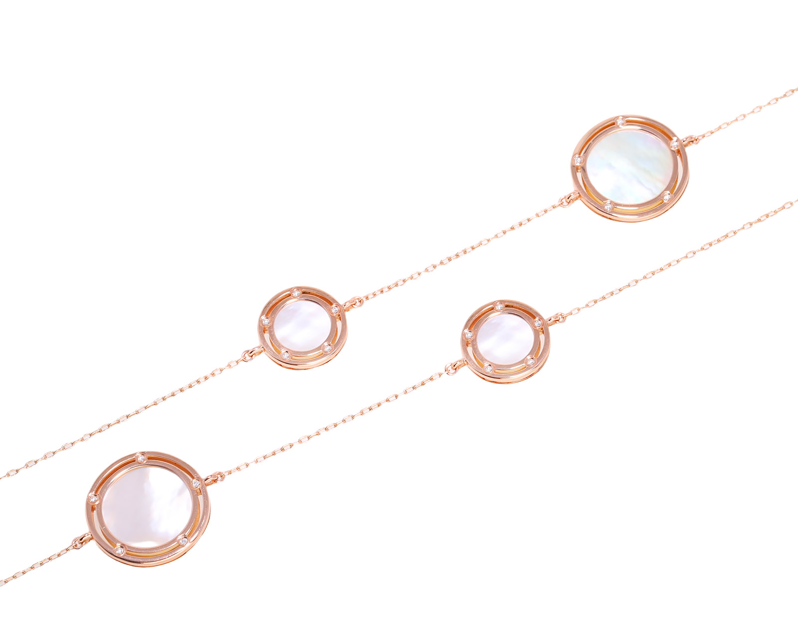 Оригинальное золотое колье с перламутром 26.00ct Damiani D.Side