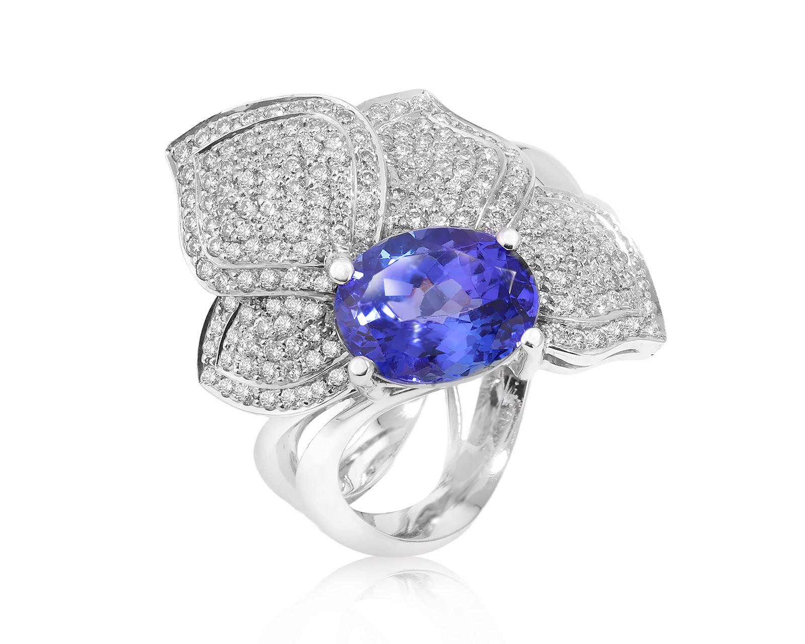 Золотое кольцо с танзанитом 3.04ct и бриллиантами 1.00ct 120325/1 Золотое кольцо с танзанитом 3.04ct и бриллиантами 1.00ct 120325/1