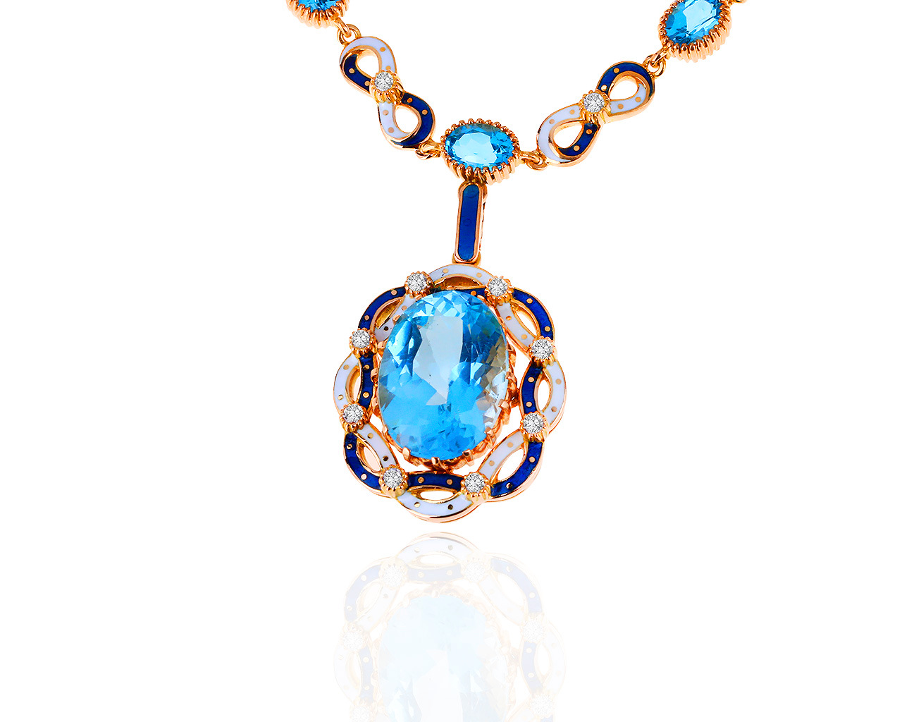 Итальянское золотое колье с топазами 27.25ct 121019/7