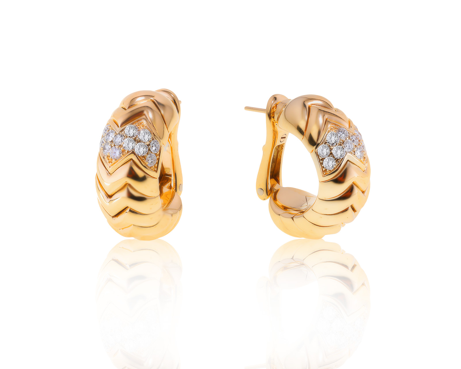 Оригинальные золотые серьги Bvlgari Spiga 170223/6