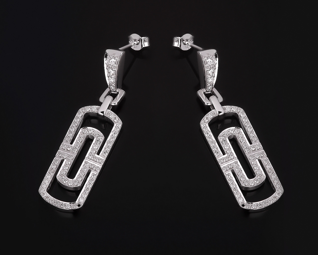 Красивые золотые серьги с бриллиантами 1.14ct 200617/4