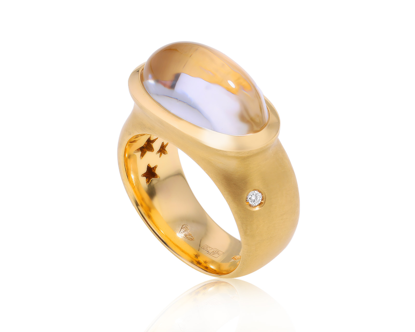 Оригинальное золотое кольцо с хрусталем 3.50ct H.Stern