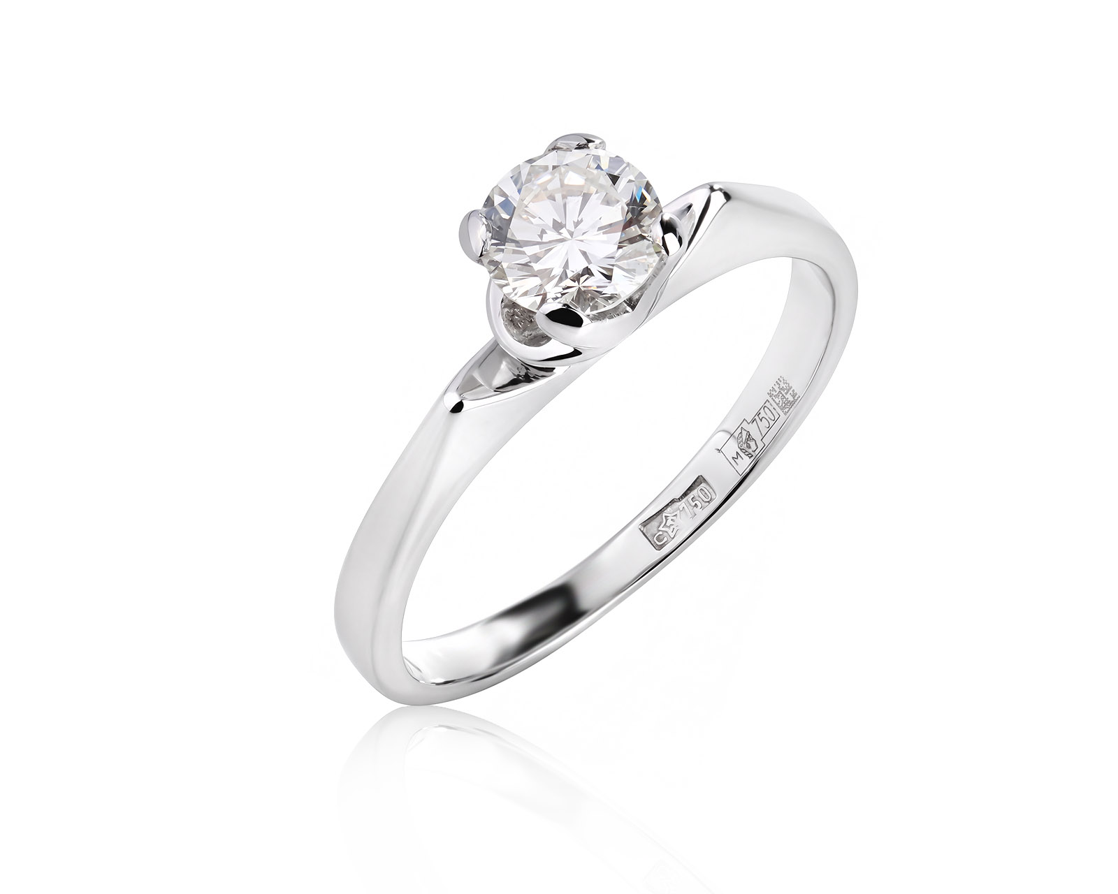 Золотое кольцо с бриллиантом 0.58ct 140826/4