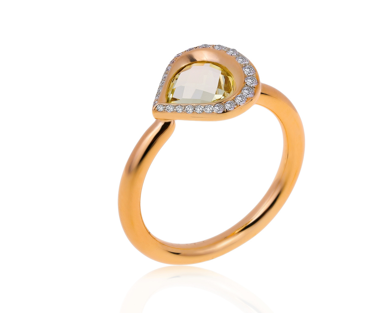 Оригинальное золотое кольцо с цитрином 1.15ct Padani
