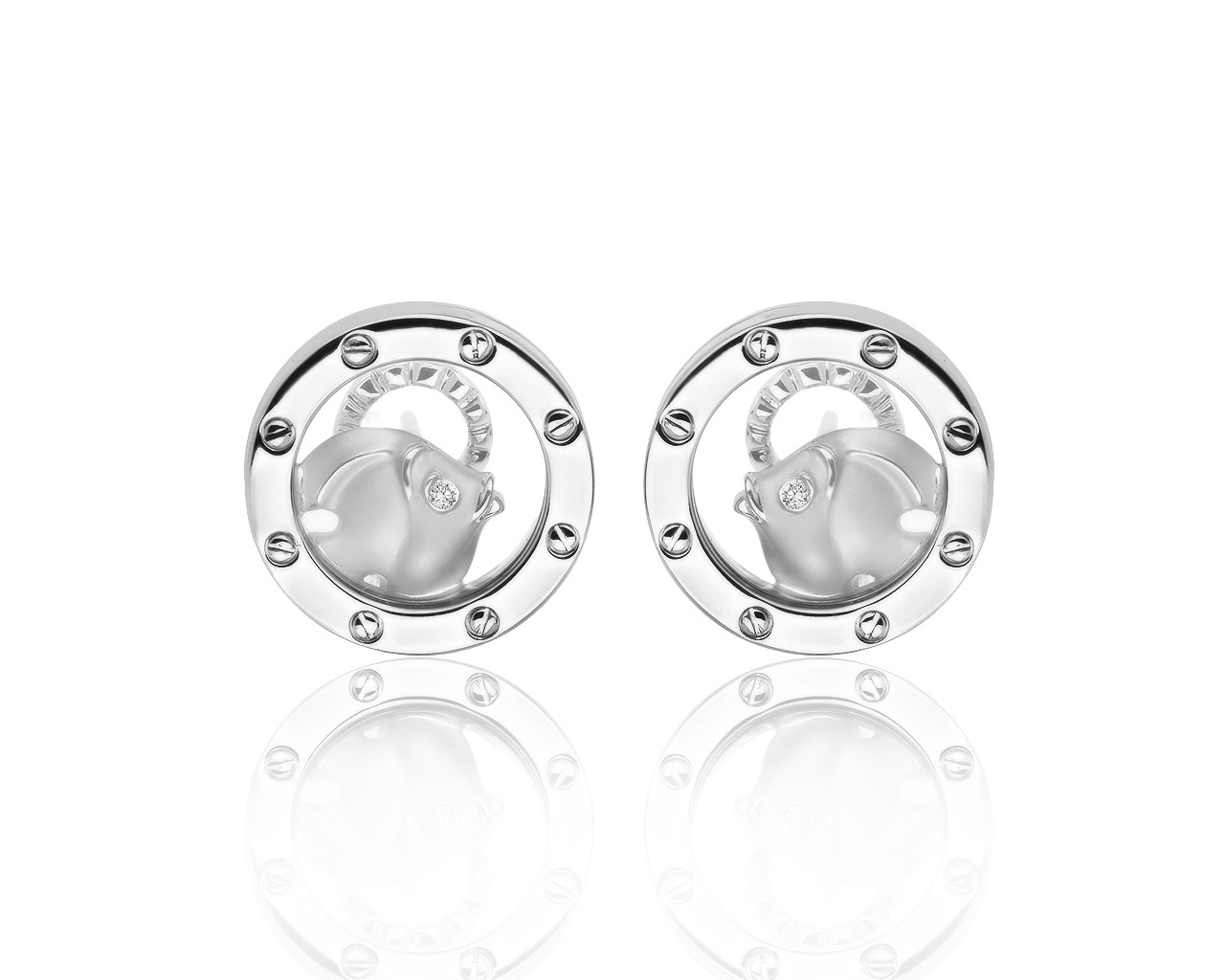 Оригинальные золотые серьги с бриллиантами 0.02ct Magerit 240120/13