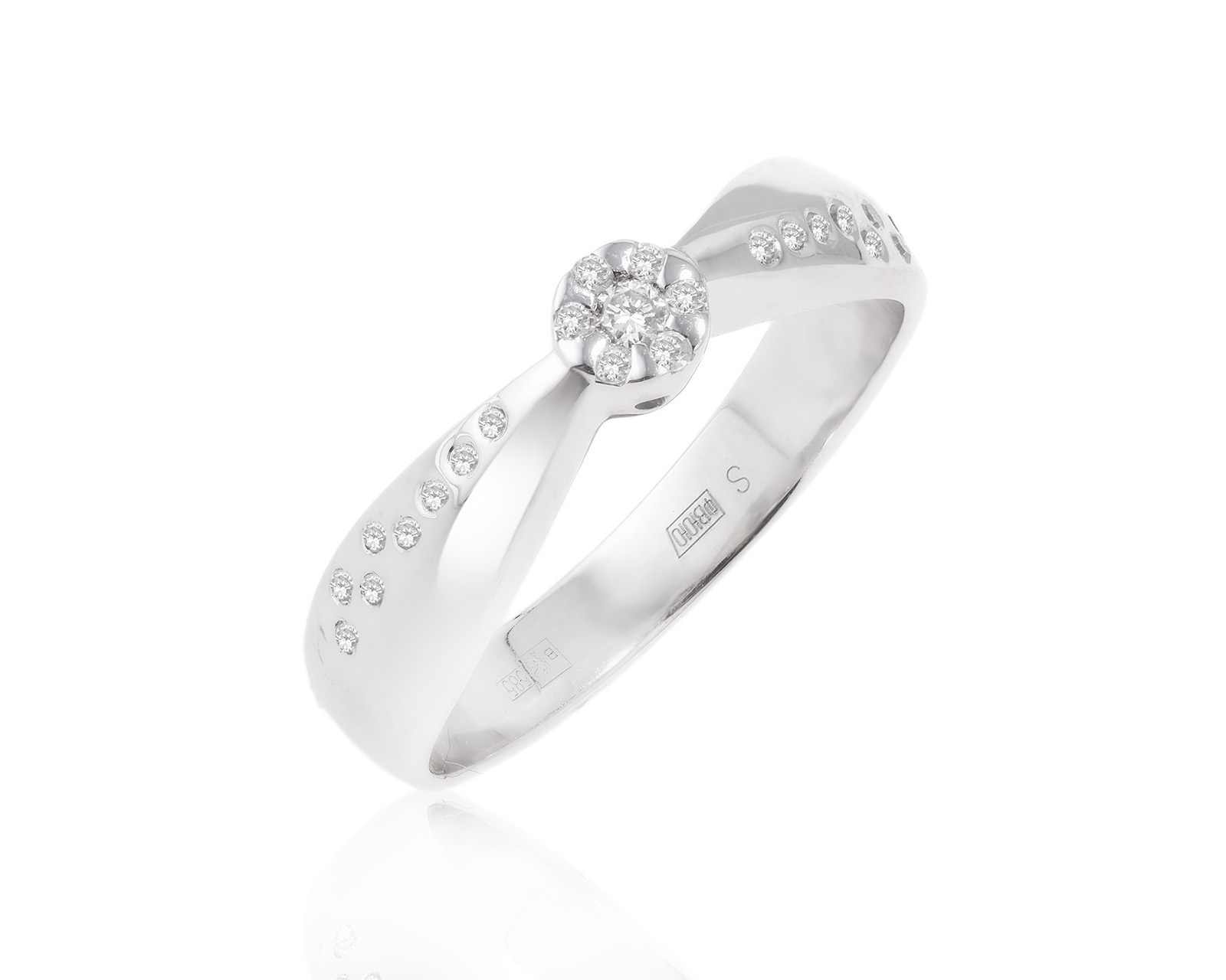 Золотое кольцо с бриллиантами 0.12ct 021223/10