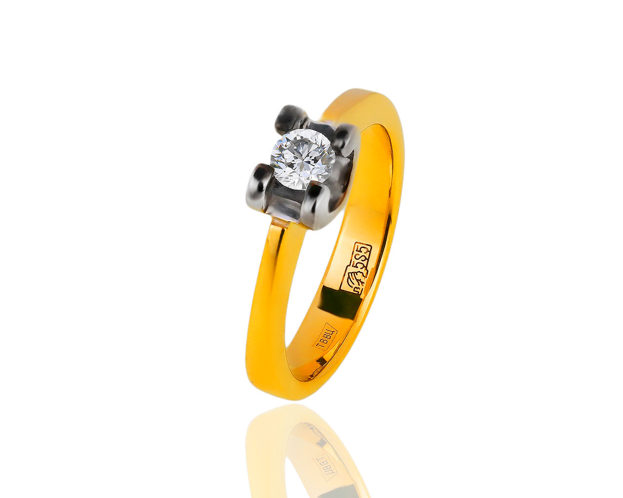 Помолвочное золотое кольцо с бриллиантом 0.17ct 250419/6