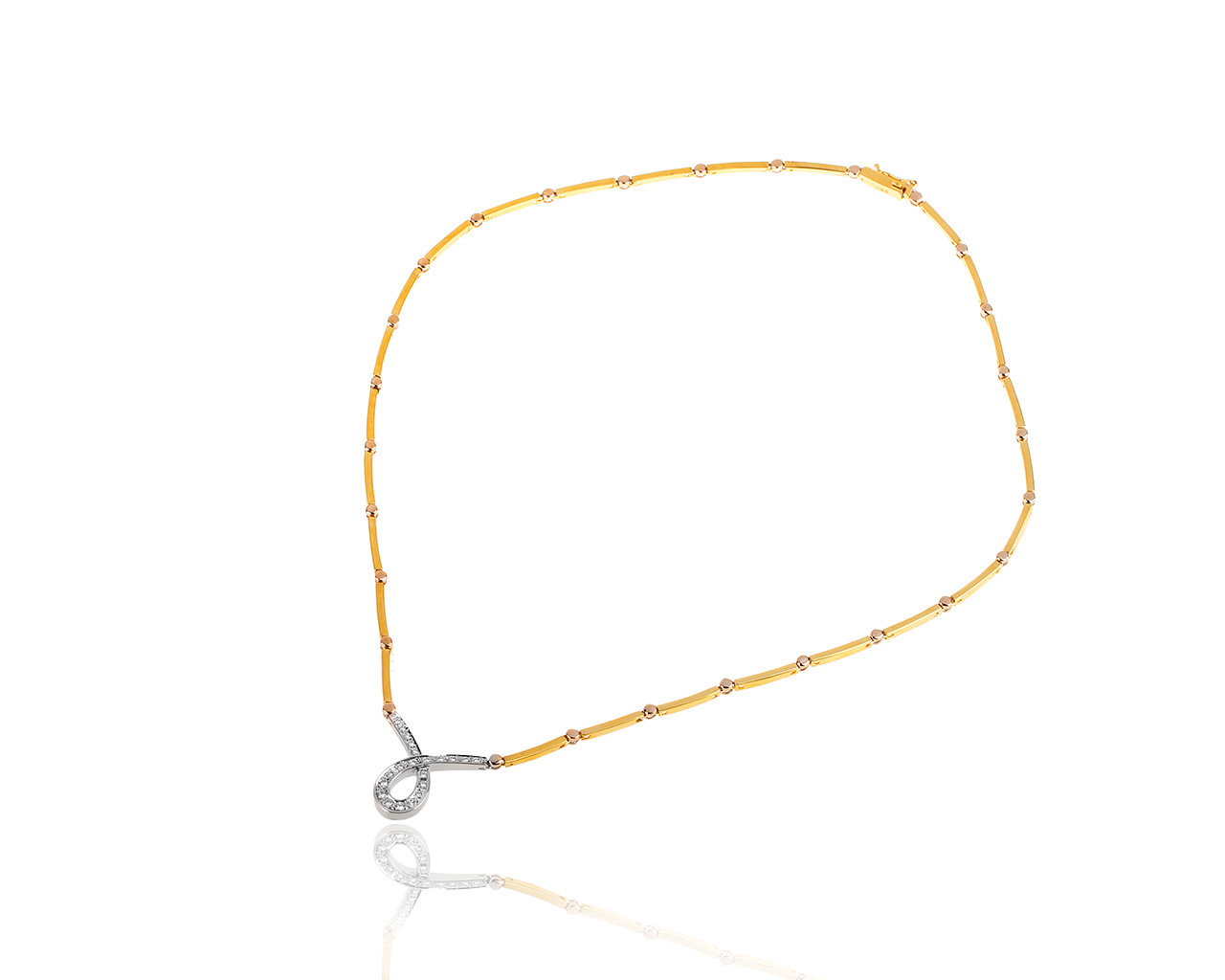 Притягательное золотое колье с бриллиантами 0.20ct