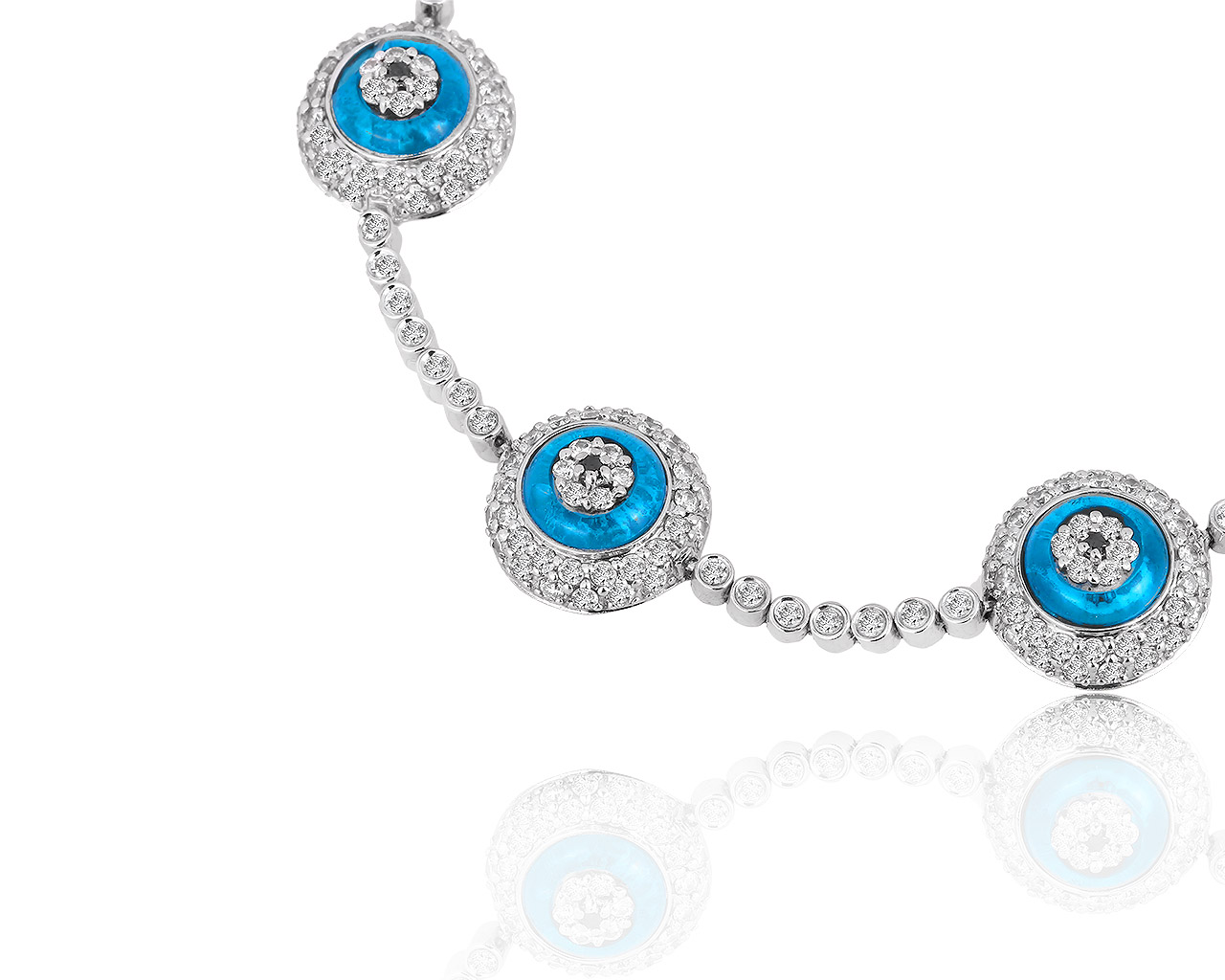 Яркий золотой браслет с эмалями и бриллиантами 3.66ct