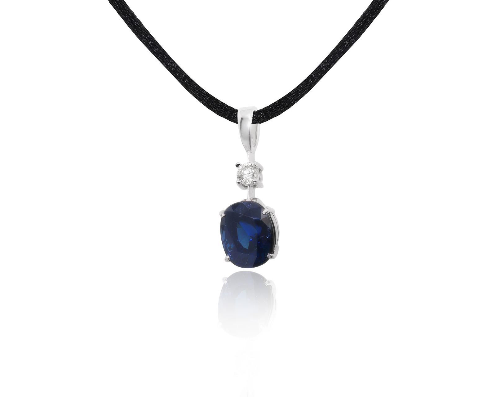 Красивый золотой кулон с сапфиром 2.90ct 270323/1