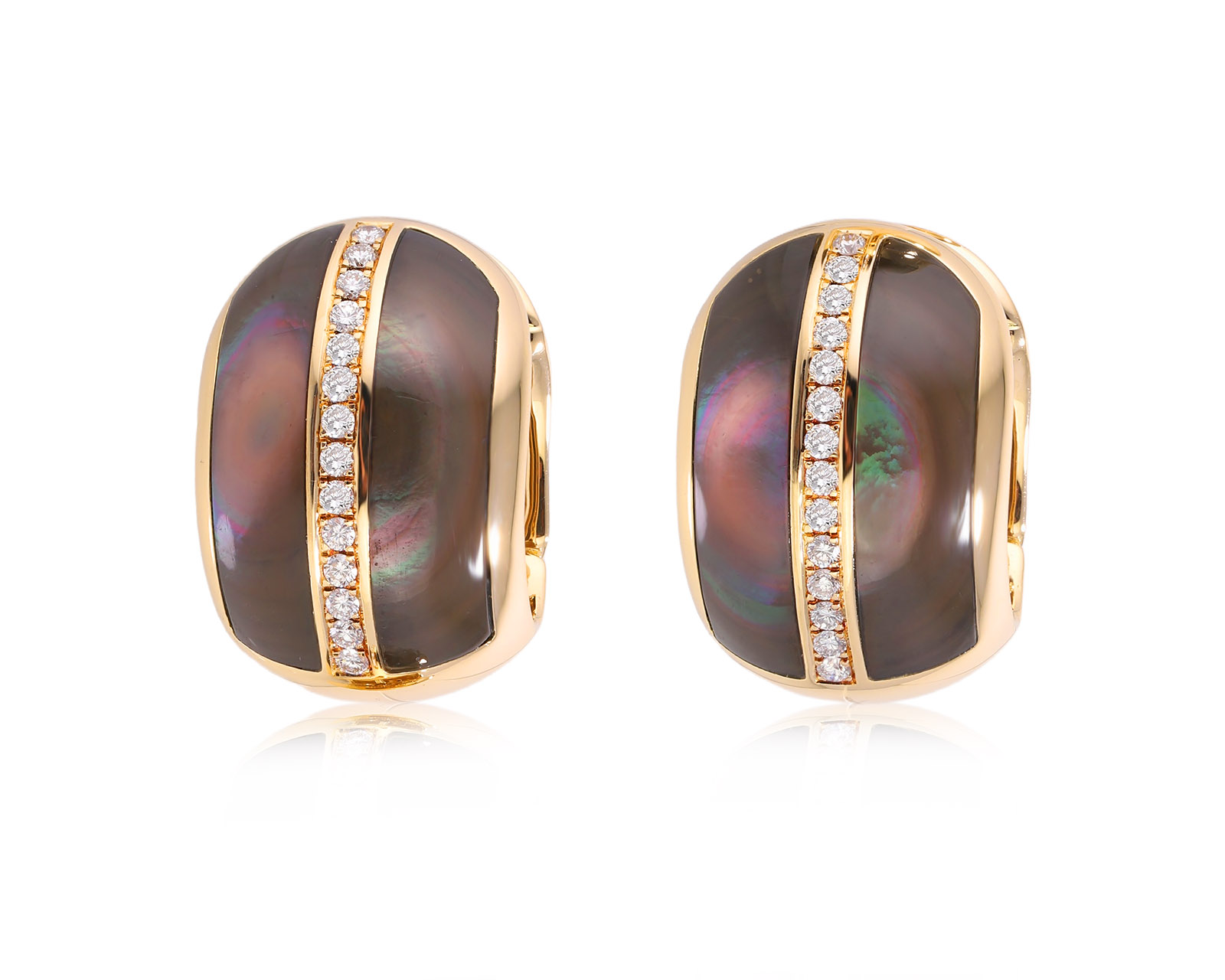 Оригинальные золотые серьги с перламутром 29.88ct WZP Werner Zappe Pforzheim 201025/14