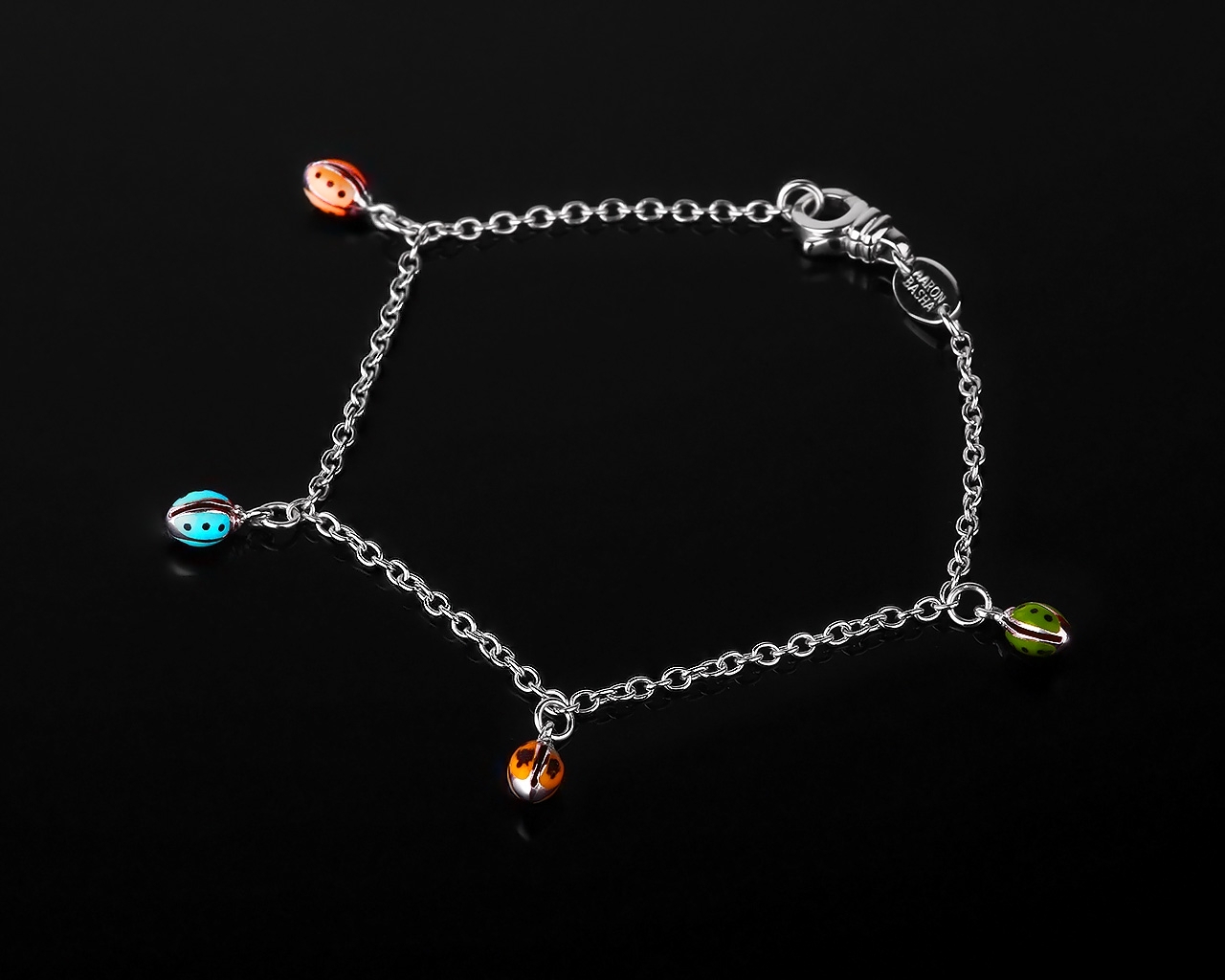 Изысканный золотой браслет Aaron Basha Ladybug 140917/3.