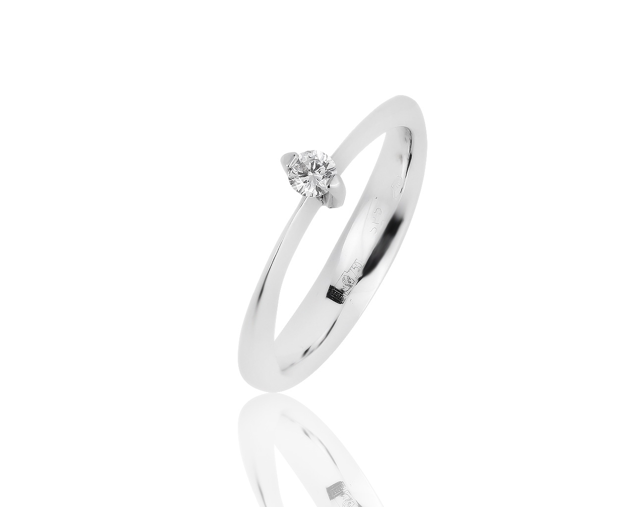 Итальянское золотое кольцо с бриллиантом 0.09ct 050718/1