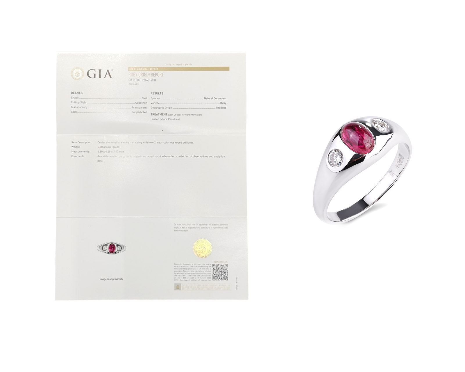 Золотое кольцо с рубином 0.96ct и бриллиантами 0.20ct